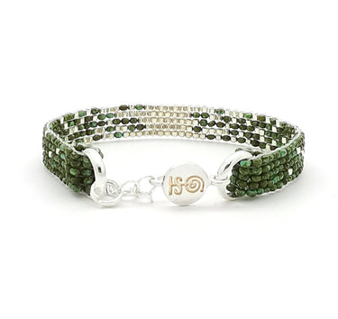 Brazalete Telar Plata Mini Difuminado Turquesa T